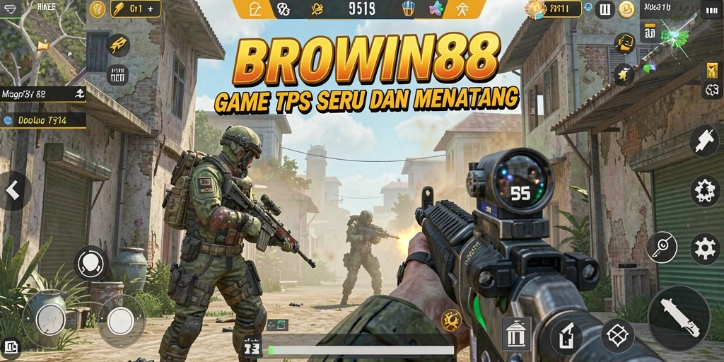 Tampilan gameplay seru BROWIN88 dalam mode TPS.