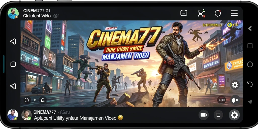 Tampilan antarmuka CINEMA777 dengan fitur pengelolaan video yang efisien.