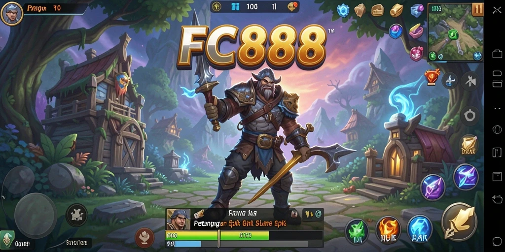 Screenshot gameplay FC888 yang menampilkan pertarungan seru dan karakter yang dinamis.