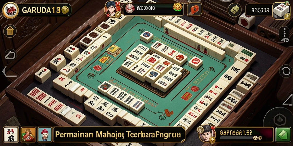 Screenshot GAMING GARUDA138 menunjukkan aksi seru permainan Mahjong.