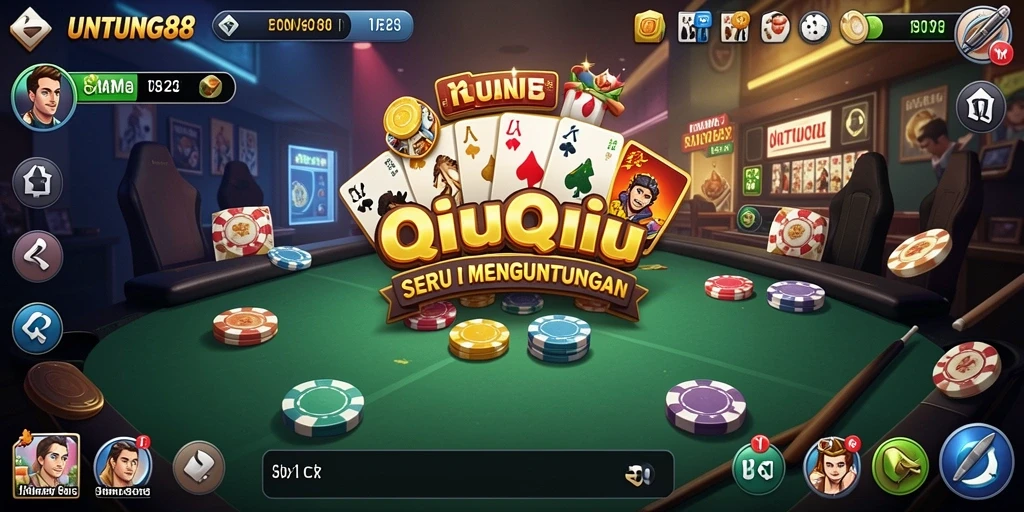 Screenshot UNTUNG88 menampilkan aksi seru dalam permainan QiuQiu.